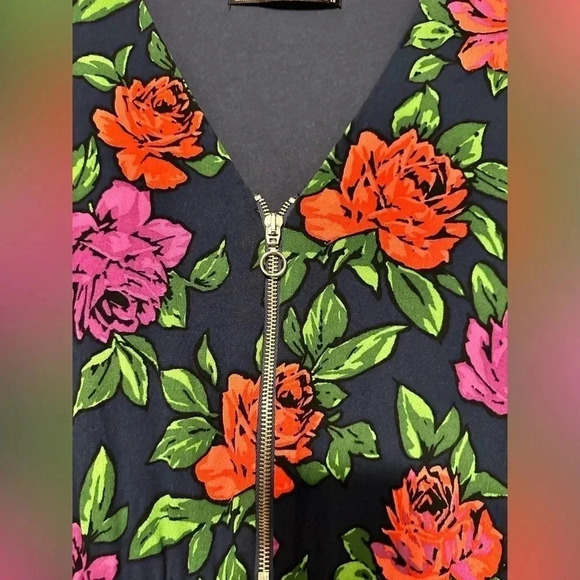 Zara Trafaluc Collection Floral Zip Front Dress - Size M - Picture 2 of 6